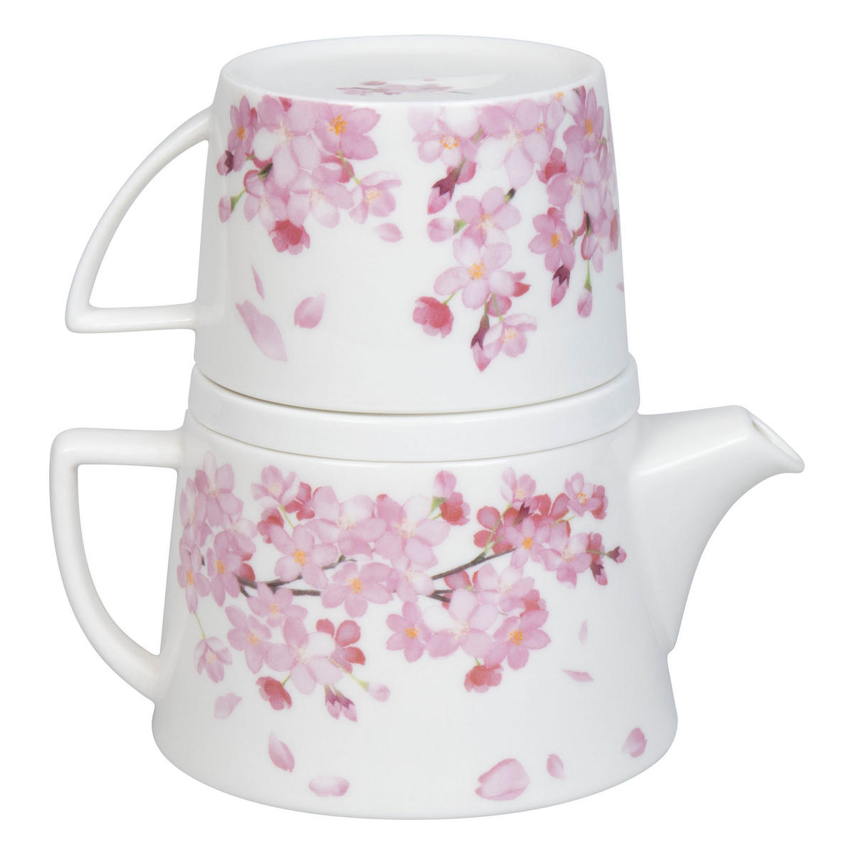 TEE-SET Tea for me - Kirschblüten - Naturfarben, Keramik (17.8/16.2/12.6cm) - Könitz