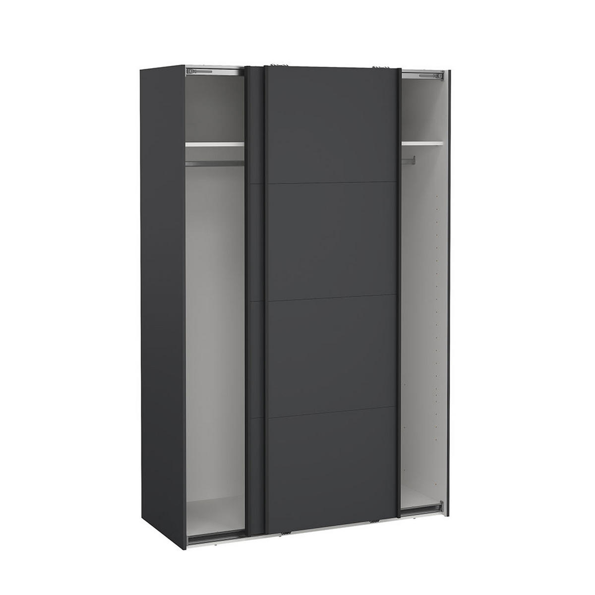 SCHIEBETÜRENSCHRANK, Bergamo, Grau, Holzwerkstoff, 139 x 67 x 221 cm - Grau, Holzwerkstoff (139/221/67cm) - ebuy24