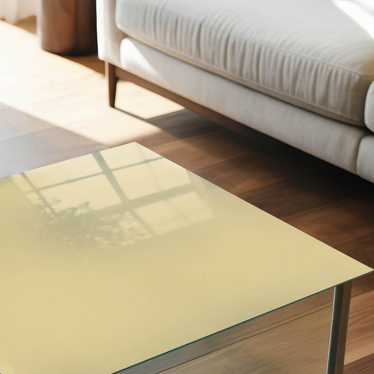 GLASPLATTE 80x60 cm – Cremefarbenes Gelb - Grün, Glas (0.4/80/60cm) - ArtPrintCave