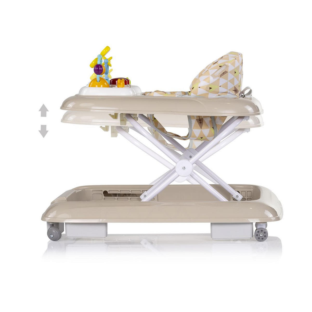 LAUFLERNHILFE Baby Steps Musik beige Spielpanel Räder Stopper klappbar Licht - Beige, Kunststoff (59/54/70cm) - Chipolino