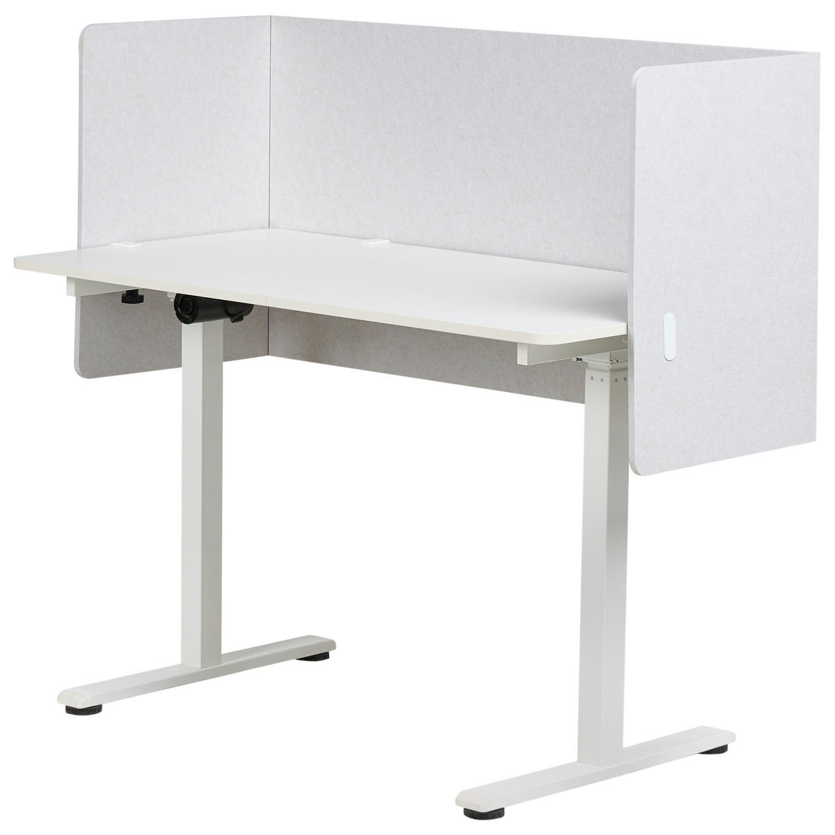 SCHREIBTISCHTRENNWAND Weiß Soloa - Creme, Kunststoff (210/61/1cm) - Beliani