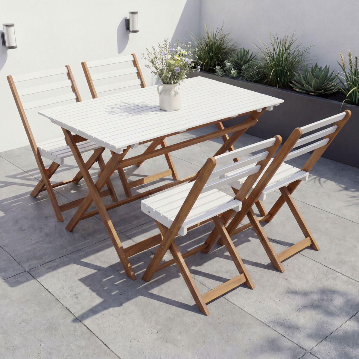 SITZGRUPPE Braun, Weiß - Braun/Weiß, Holz - MCW