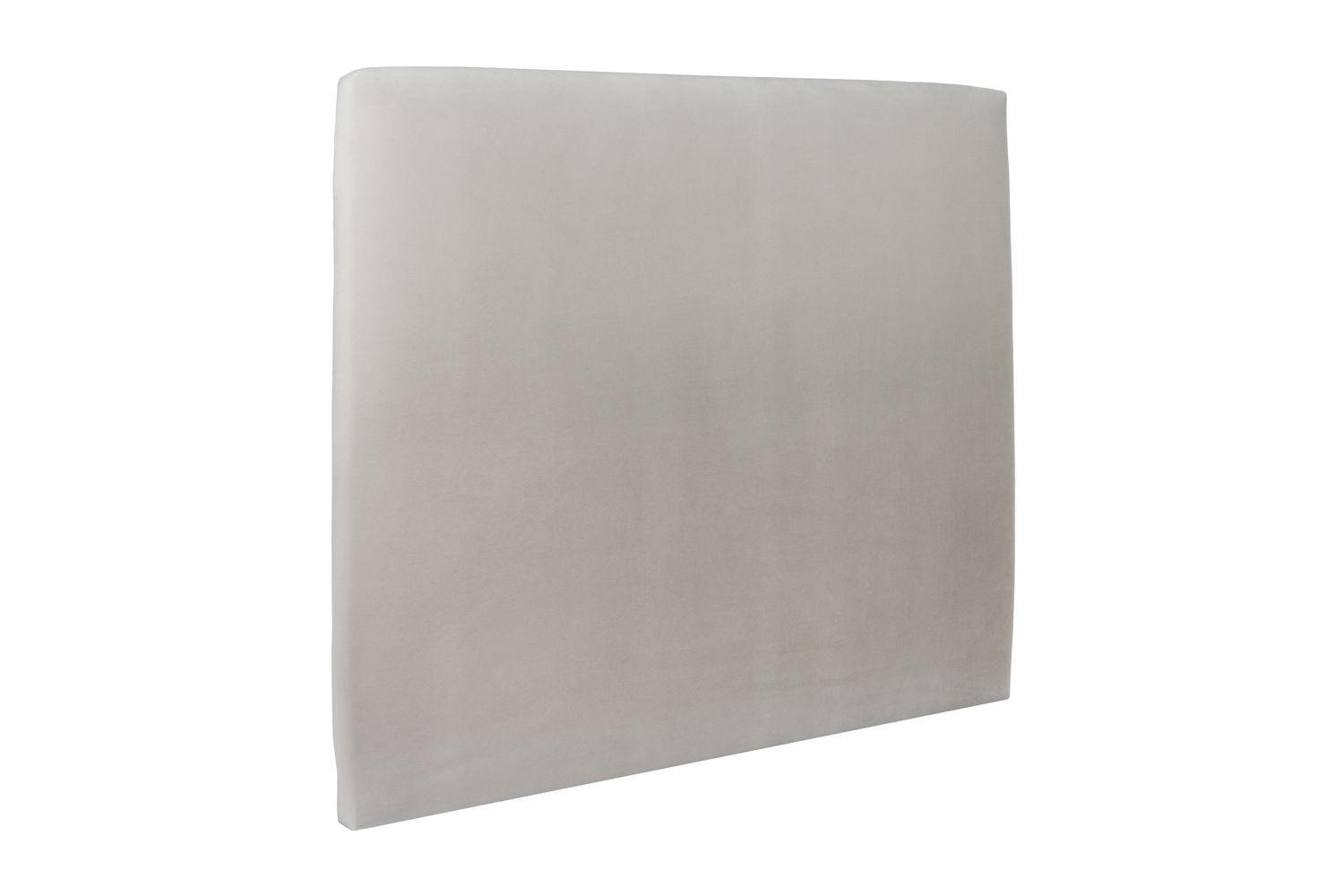 KOPFTEIL gepolstertes – hellgrauer Samtstoff - 150 cm - Beige/Hellgrau, Holz (150/120/10cm) - Sommeil de Plomb