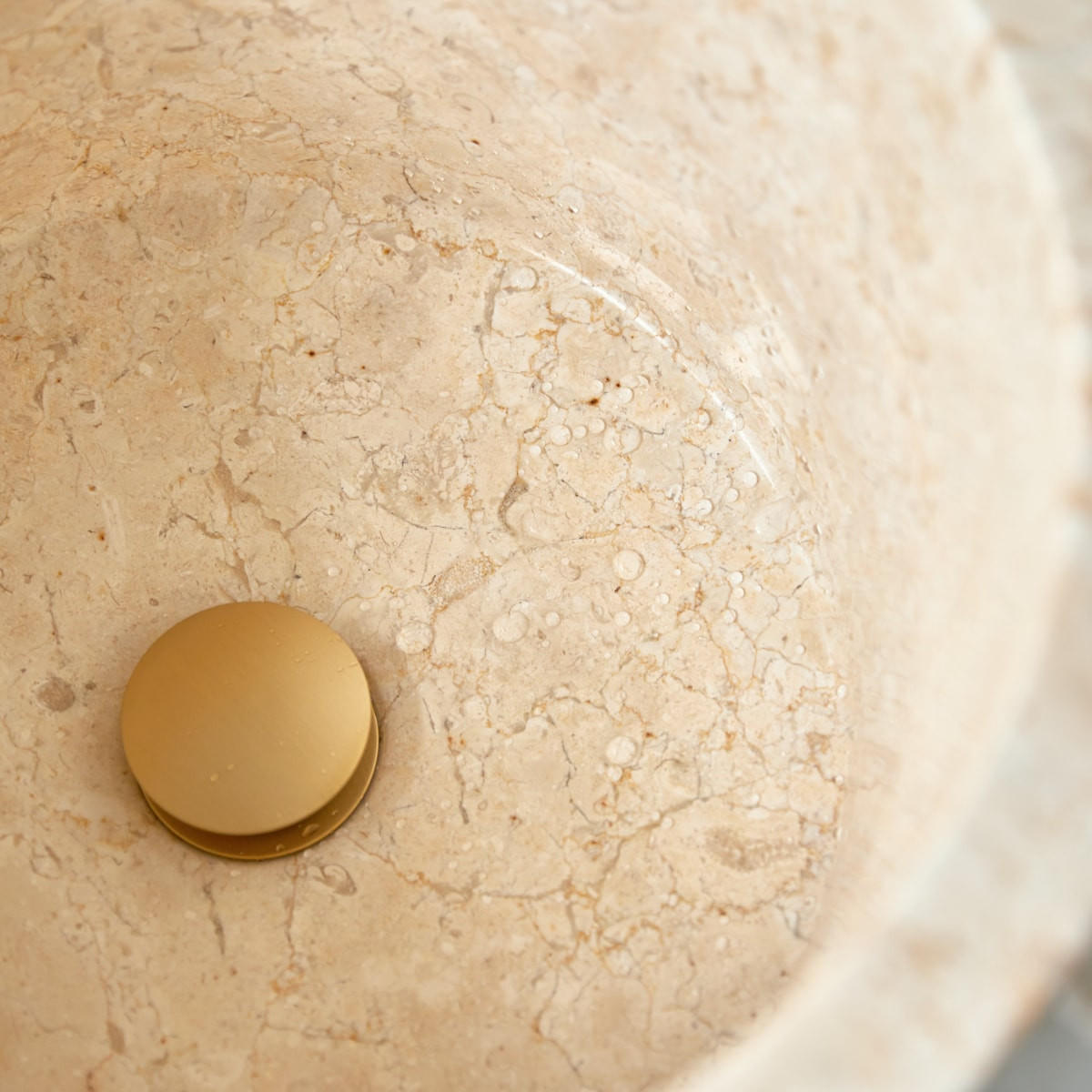 WASCHBECKEN Koni Beige aus Marmor - Beige, Stein (40/90/40cm) - Tikamoon