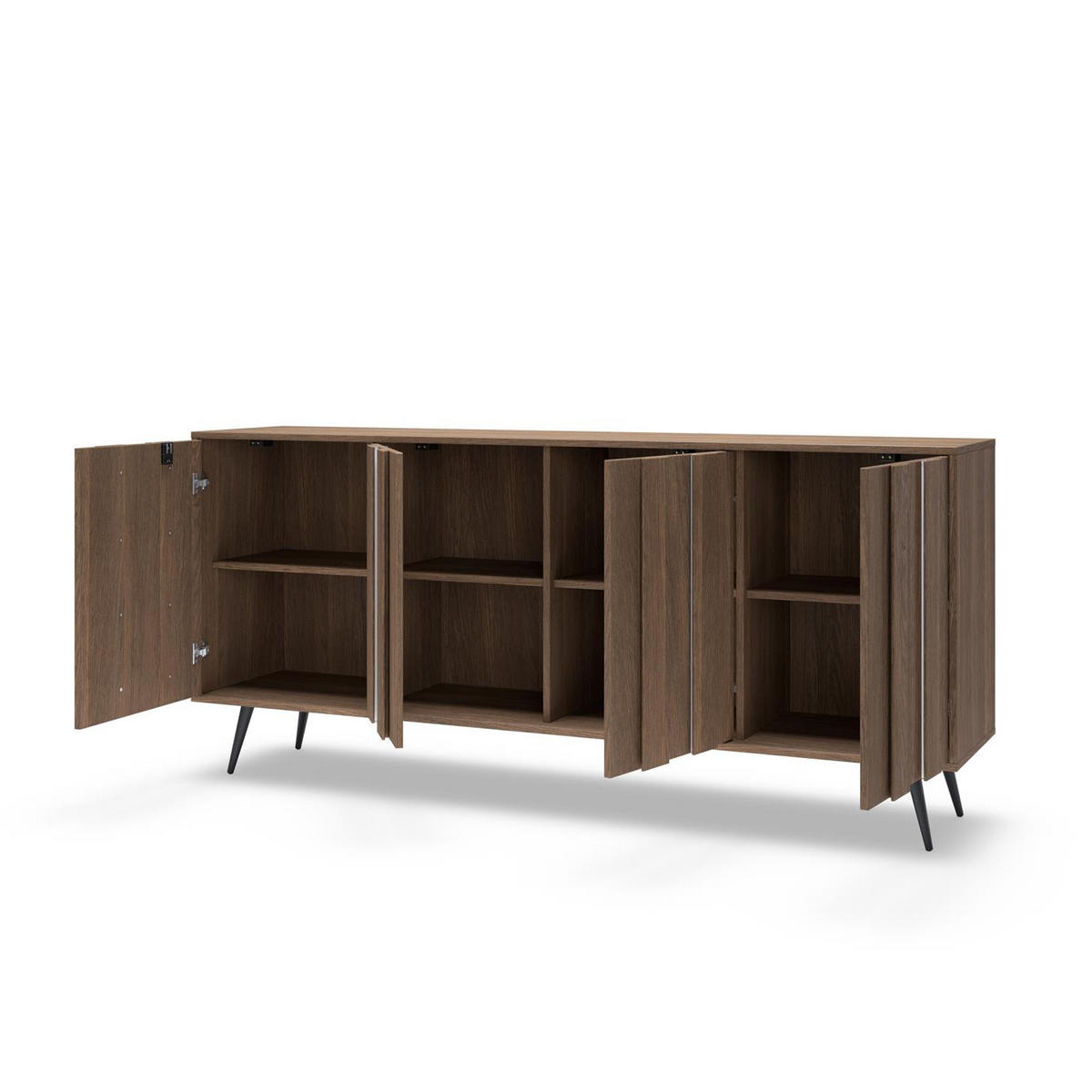 SIDEBOARD FARO, mit LED, Breites Kommode - Eichefarben, Holzwerkstoff (183/83/40cm) - Bettso