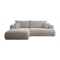 ECKSOFA Ovo Dunkelbeige Boucle - Schwarz/Mokka, Kunststoff/Textil (260/165cm) - Selsey