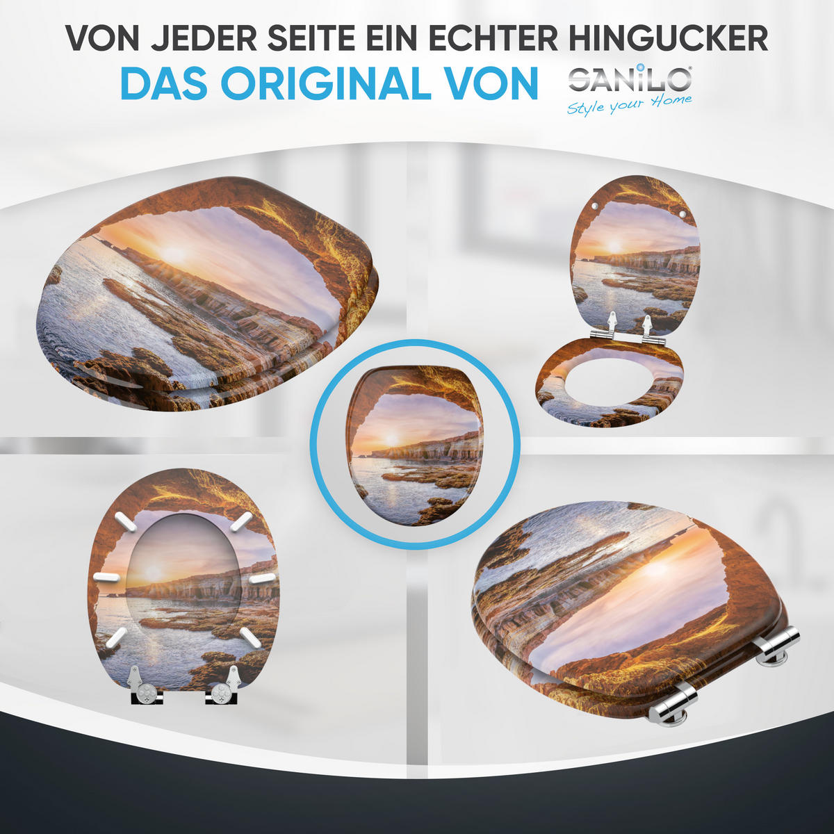 WC Sitz mit Absenkautomatik Bay - Braun, Holzwerkstoff (38/6/47cm) - Sanilo