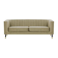 DREISITZER SOFA Slender-Velluto 3 - Sandfarben, Holz/Textil (201/71/83cm) - SLF24