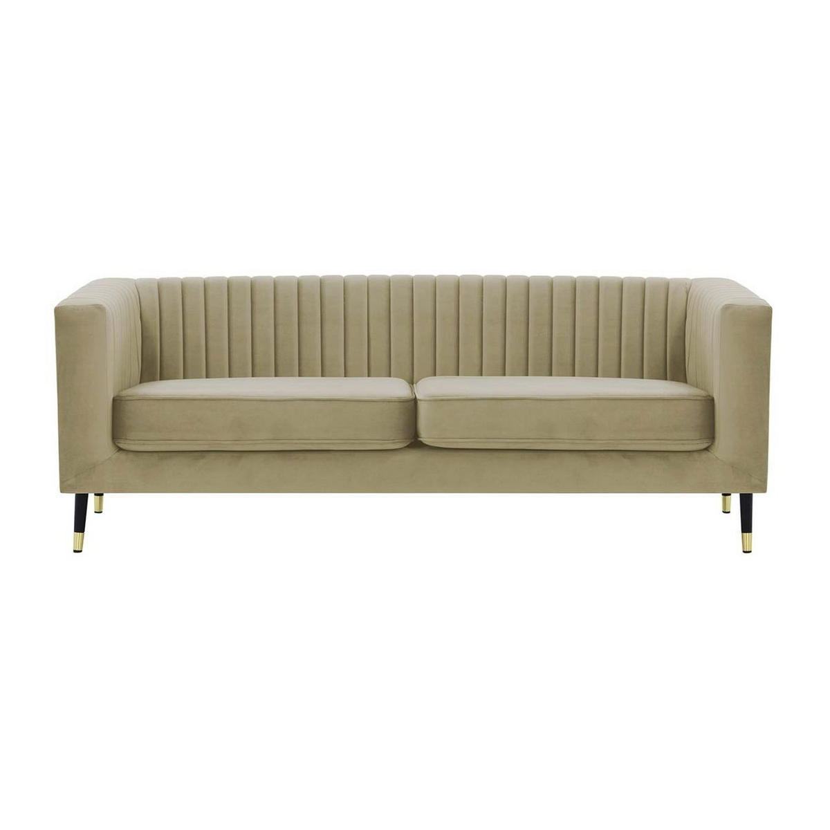DREISITZER SOFA Slender-Velluto 3 - Sandfarben, Holz/Textil (201/71/83cm) - SLF24