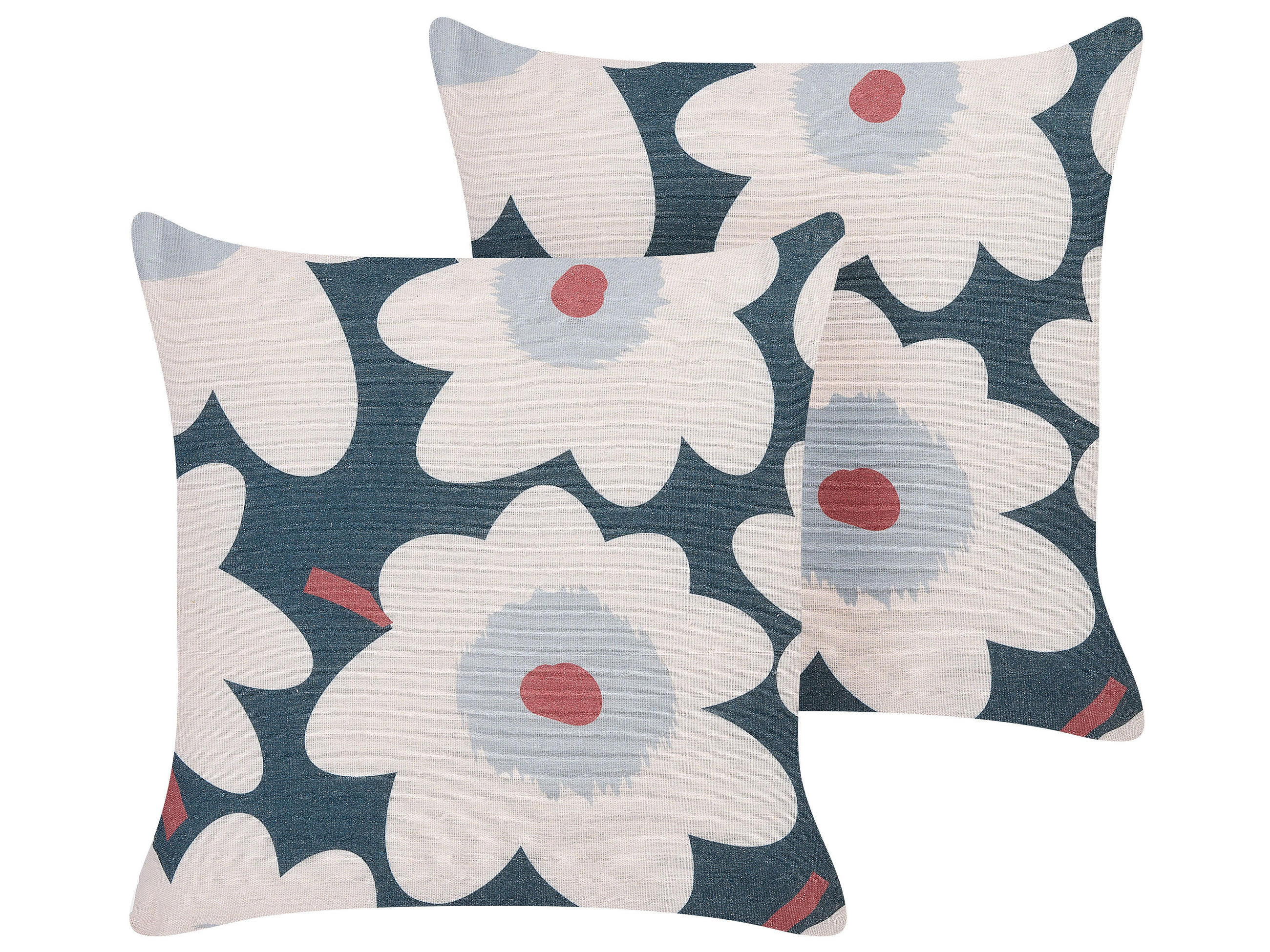 DEKOKISSEN 2er-Set Bunt 45/45 cm Sesbania - Multicolor, Textil (45/45cm) - Beliani