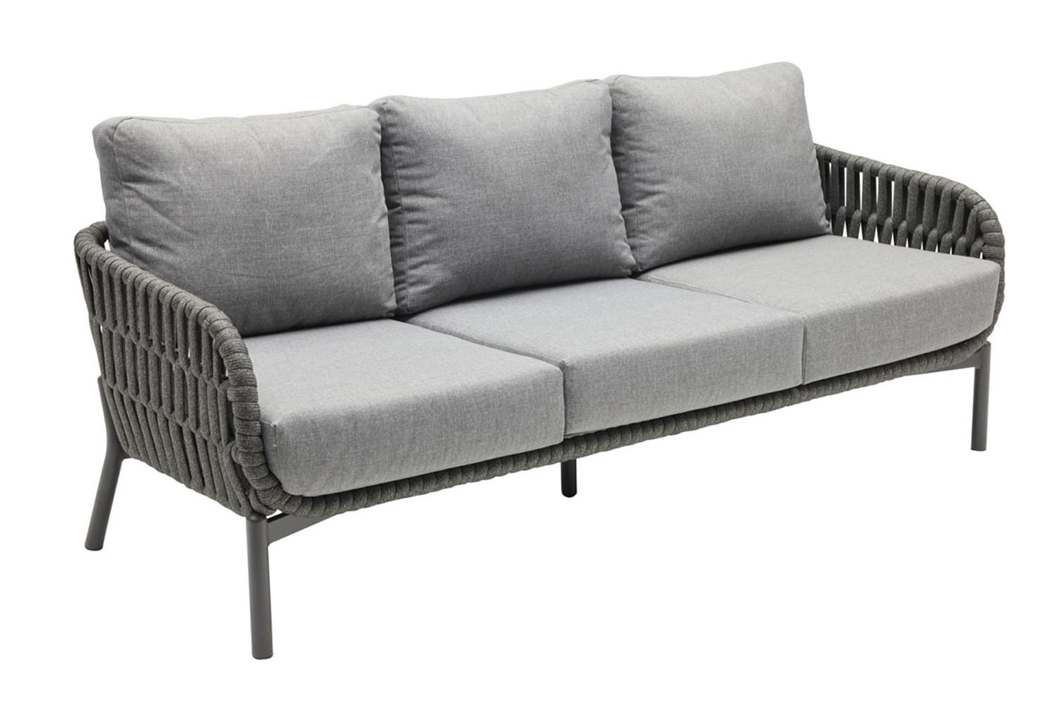 LOUNGESOFA Malte 67x202x82 cm, Kunststoff, Anthrazit - Anthrazit/Grau, Kunststoff/Metall (202/67/82cm) - dasmöbelwerk