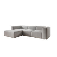 ECKSOFA Fuego Links, Cord-Stoff, 285x72x165 cm, Hellgrau - Hellgrau, Holz (285/165cm) - PROMETO Möbel