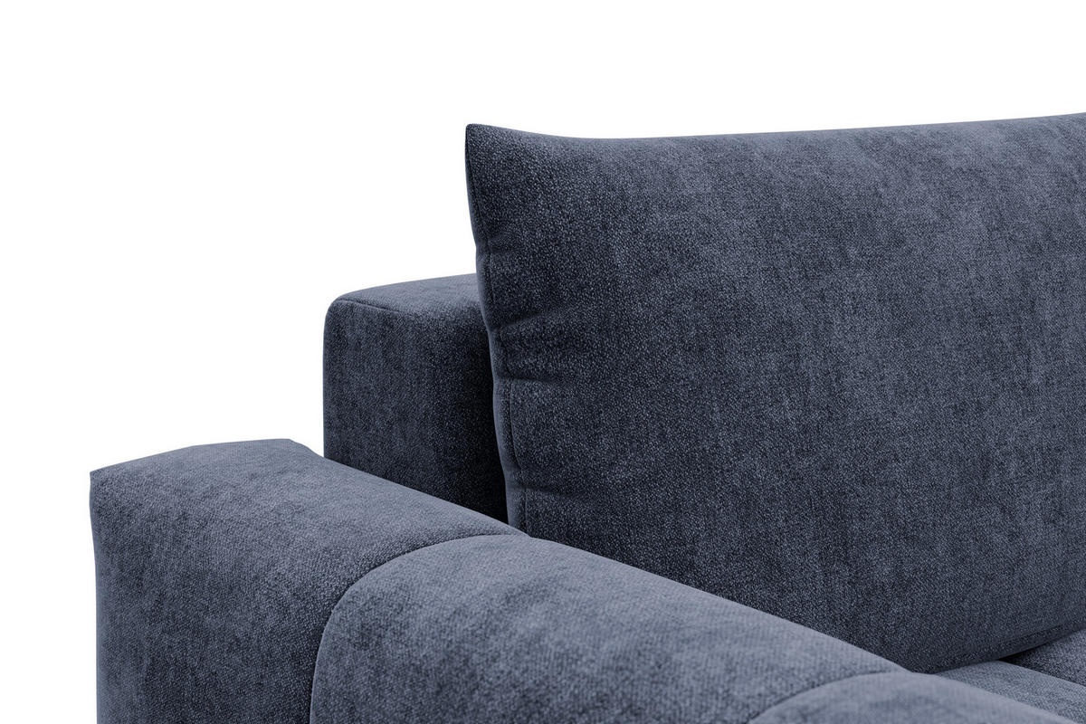 SOFA VERONA 3-Sitzer, Marineblau - Blau/Schwarz, Holz/Textil (224/83/110cm) - Courtois Laville