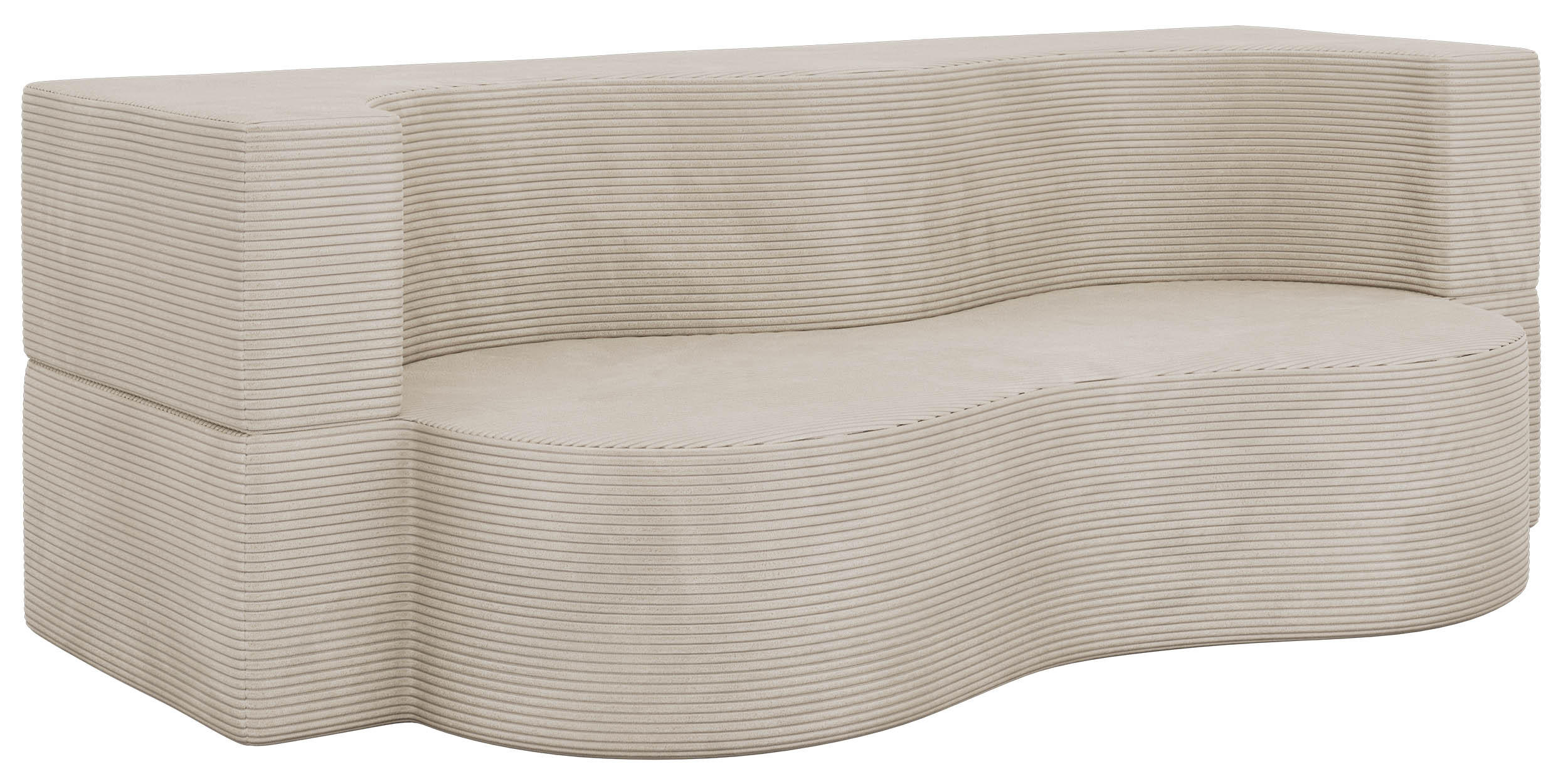 2-SITZER SOFA SANOA - Creme Cord - Creme, Textil (200/68/100cm) - MKS