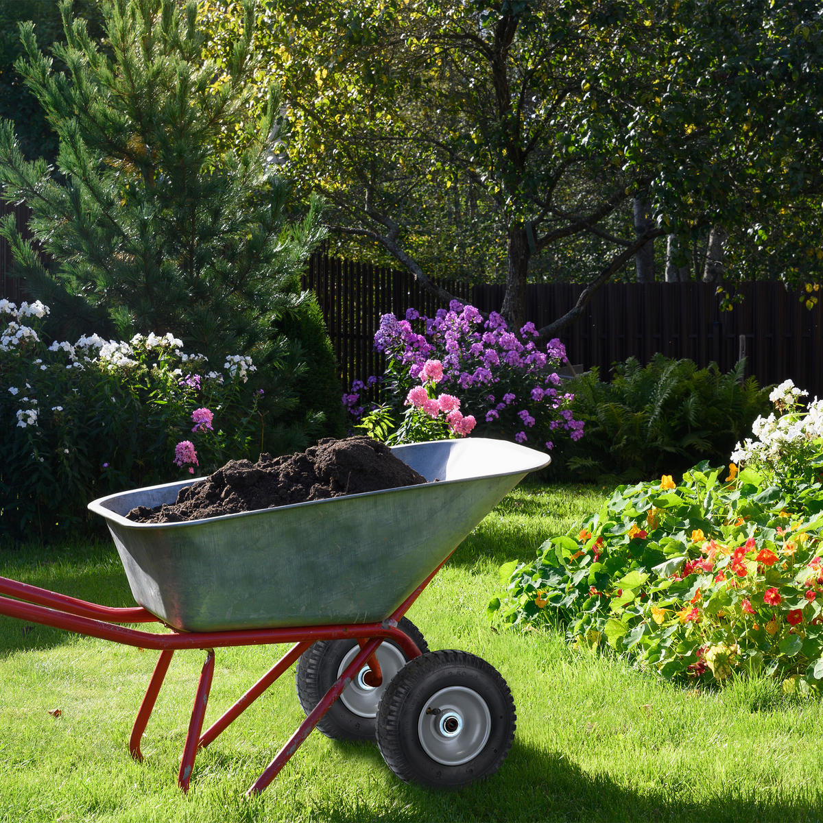 2xSCHUBKARRENRAD - Multicolor, Kunststoff/Metall (22/22/7.5cm) - Relaxdays