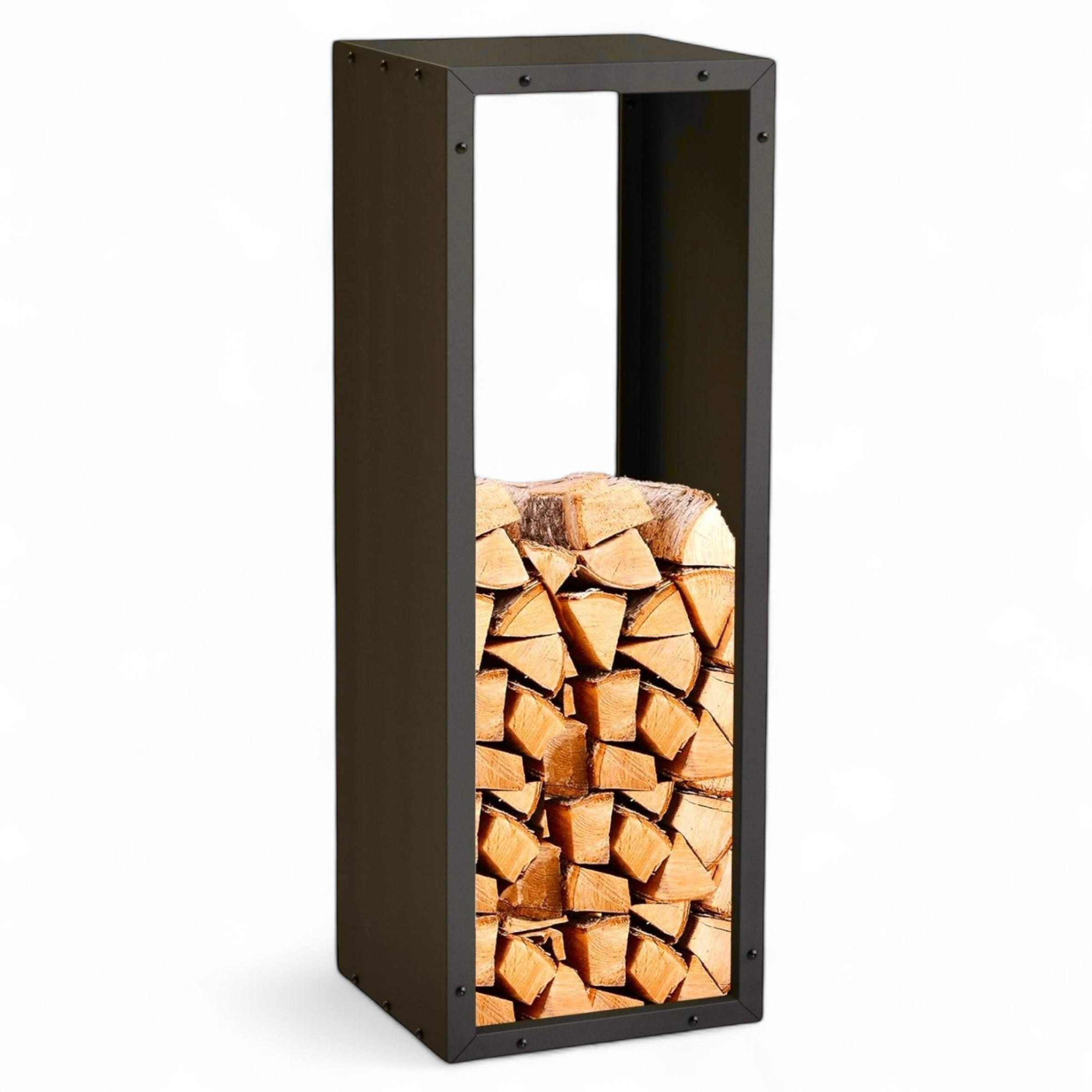 DanDiBo Kaminholzregal Schwarz 38x113x35 cm