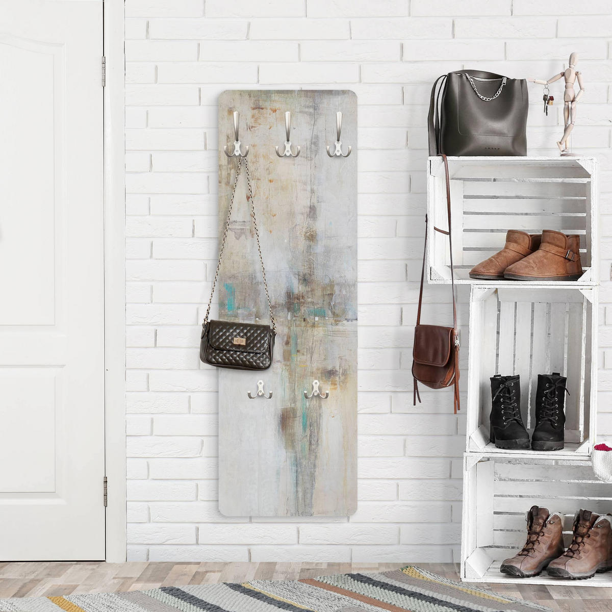 WANDGARDEROBE - Essenz I 34/105 cm - Grau, Holzwerkstoff (34/105/1.6cm) - Bilderwelten
