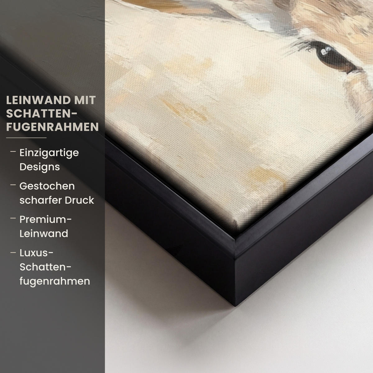 LEINWAND Bilder mit Rahmen - Hase - Ohren - Braun - 30x40 - Beige, Textil (30/40cm) - MuchoWow