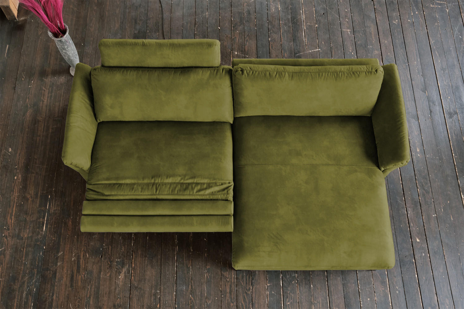 ECKSOFA MIT MOTORISCHER RELAXFUNKTION MALTA Grün Webstoff - Schwarz/Grün, Buchenholz/Textil (302/175cm) - KAWOLA