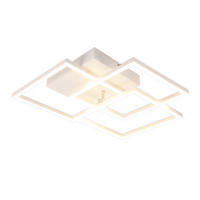 LED-DECKENLEUCHTE Kranzfluch 40.0/9.0/40.0 cm - Weiß, Metall (40/40/9cm) - ZMH