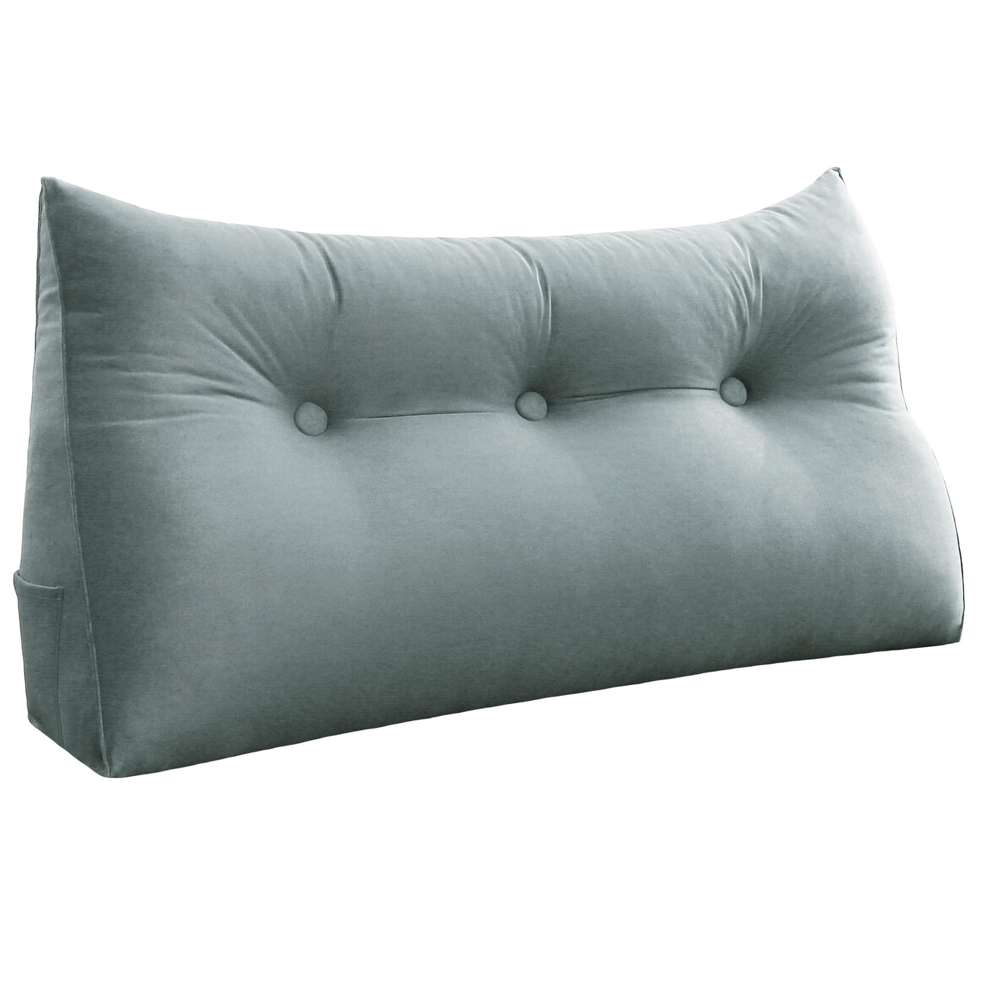 RÜCKENKISSEN für Bett Samt Grau 100 cm - Grau, Textil (50/100cm) - Vercart