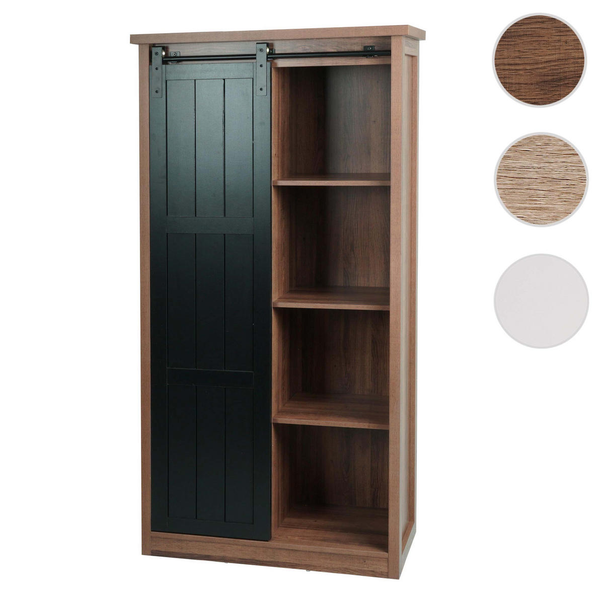 SCHRANK Braun, Schwarz - Schwarz/Braun, Holz (76/163/38cm) - MCW
