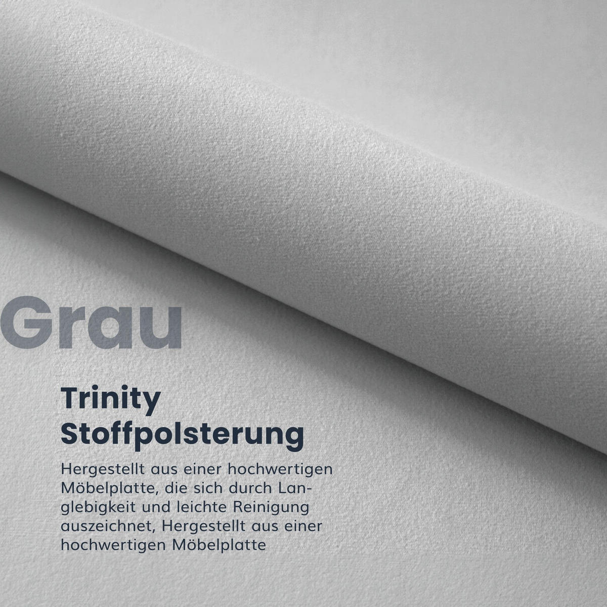 POLSTERBETT AMBER grau - Birkefarben/Grau, Holz/Holzwerkstoff (140/200cm) - FDM