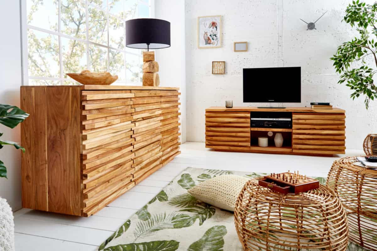 SIDEBOARD RELIEF Akazie 160cm - Braun, Holz (160/75/45cm) - riess-ambiente
