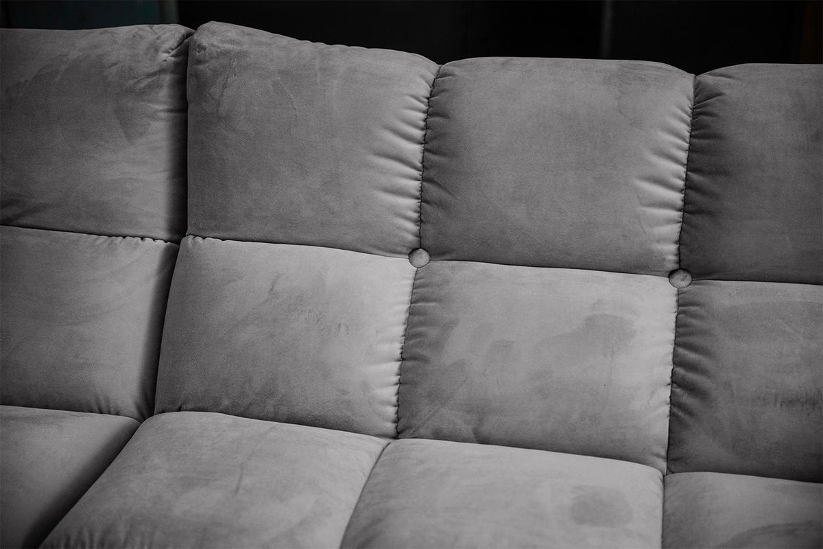 ECKSOFA VIVIEN Steingrau Velvet - Schwarz/Grau, Kunststoff/Textil (290/178cm) - KAWOLA