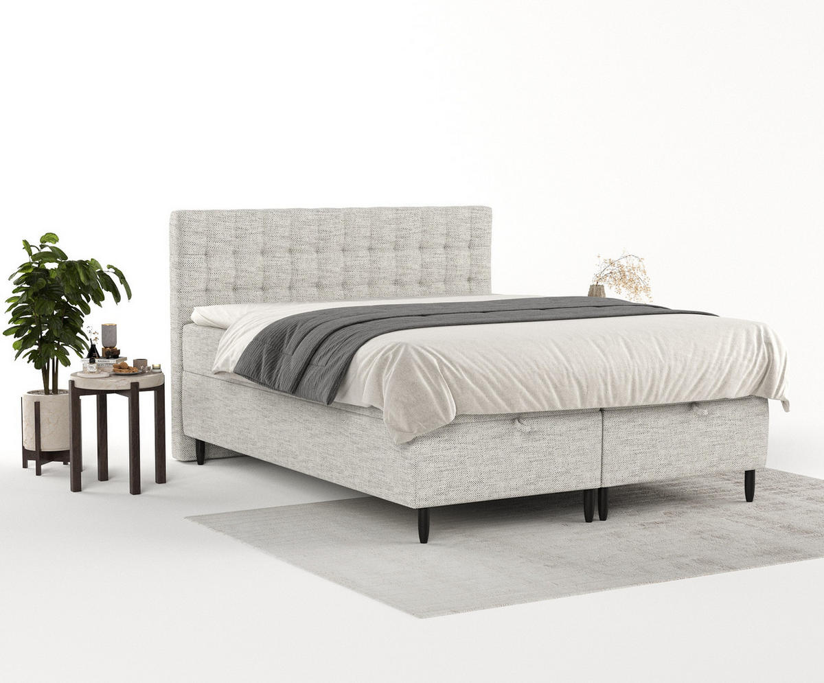 BOXBETT Milo Grau 200/200 cm - Schwarz/Grau, Holz/Holzwerkstoff (200/200cm) - Maison de Reve