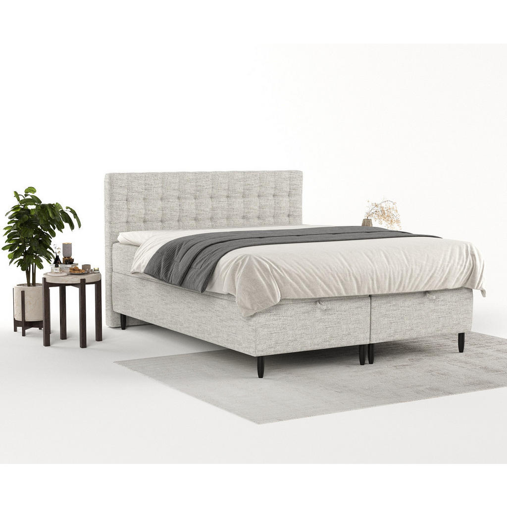 Thumbnail - Maison de Reve Boxbett, Grau, Textil, Buche, Kiefer, H3, Höhe ca. 19 cm, 200x200 cm, Oeko-Tex® Standard 100, FSC 100%, M...