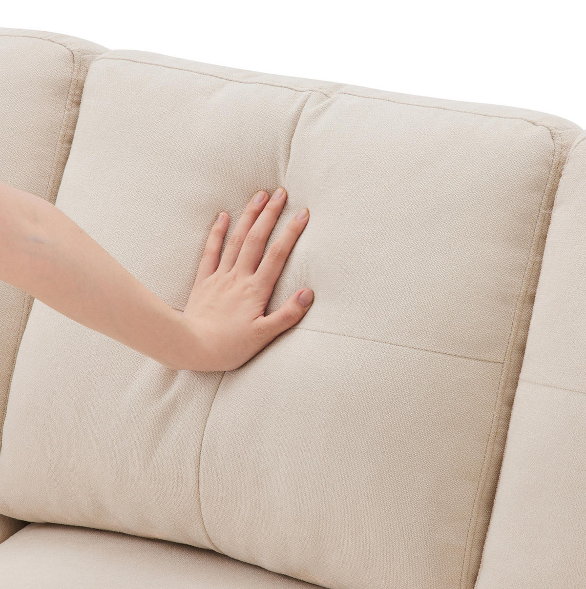 SOFA mit Chaiselongue und Stauraum 175 x 129 cm Baumwoll-Leinen Beige - Beige, Textil (175/129cm) - IVMEU