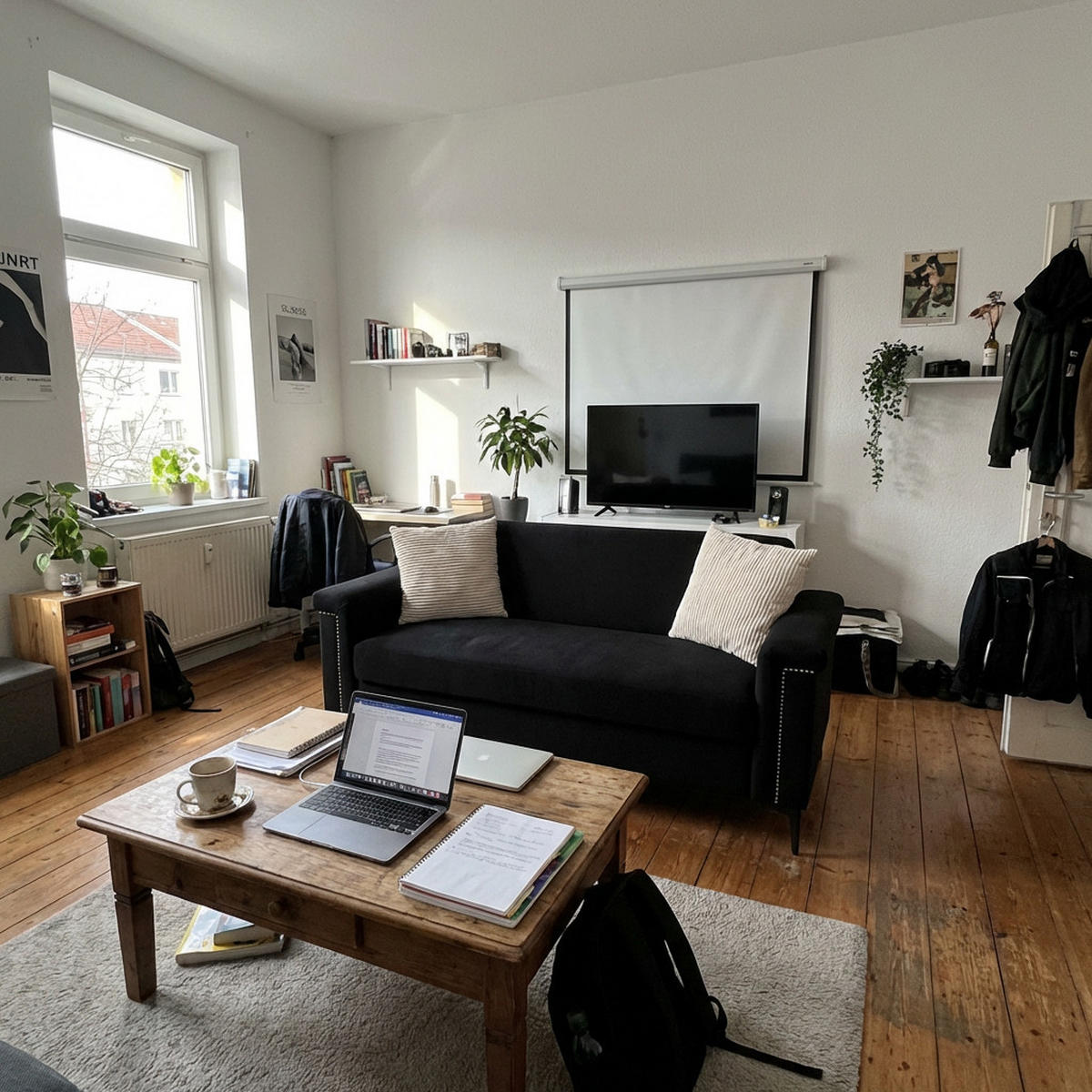 2-SITZER-SOFA aus Sperrholz & Massivholz 172x73,5x81,5 cm mit Federkern, schwarz - Schwarz, Textil (73.5/81.5/172cm)