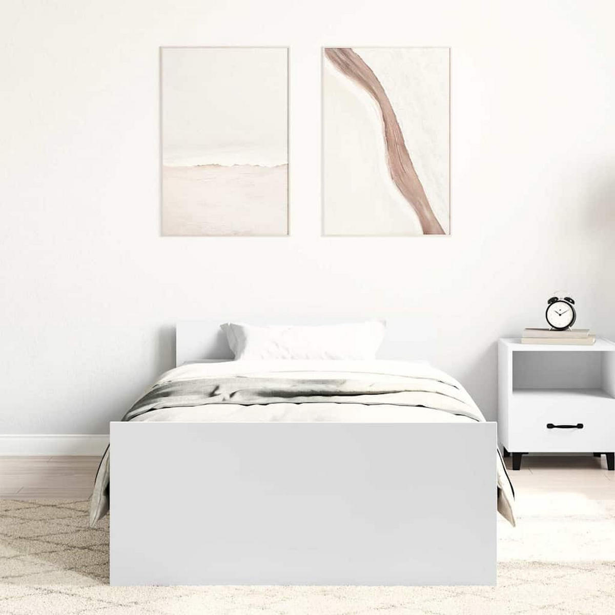 BETTGESTELL Weiss 100/200 Cm Holzwerkstoff - Weiß, Textil (100/200cm) - vidaXL
