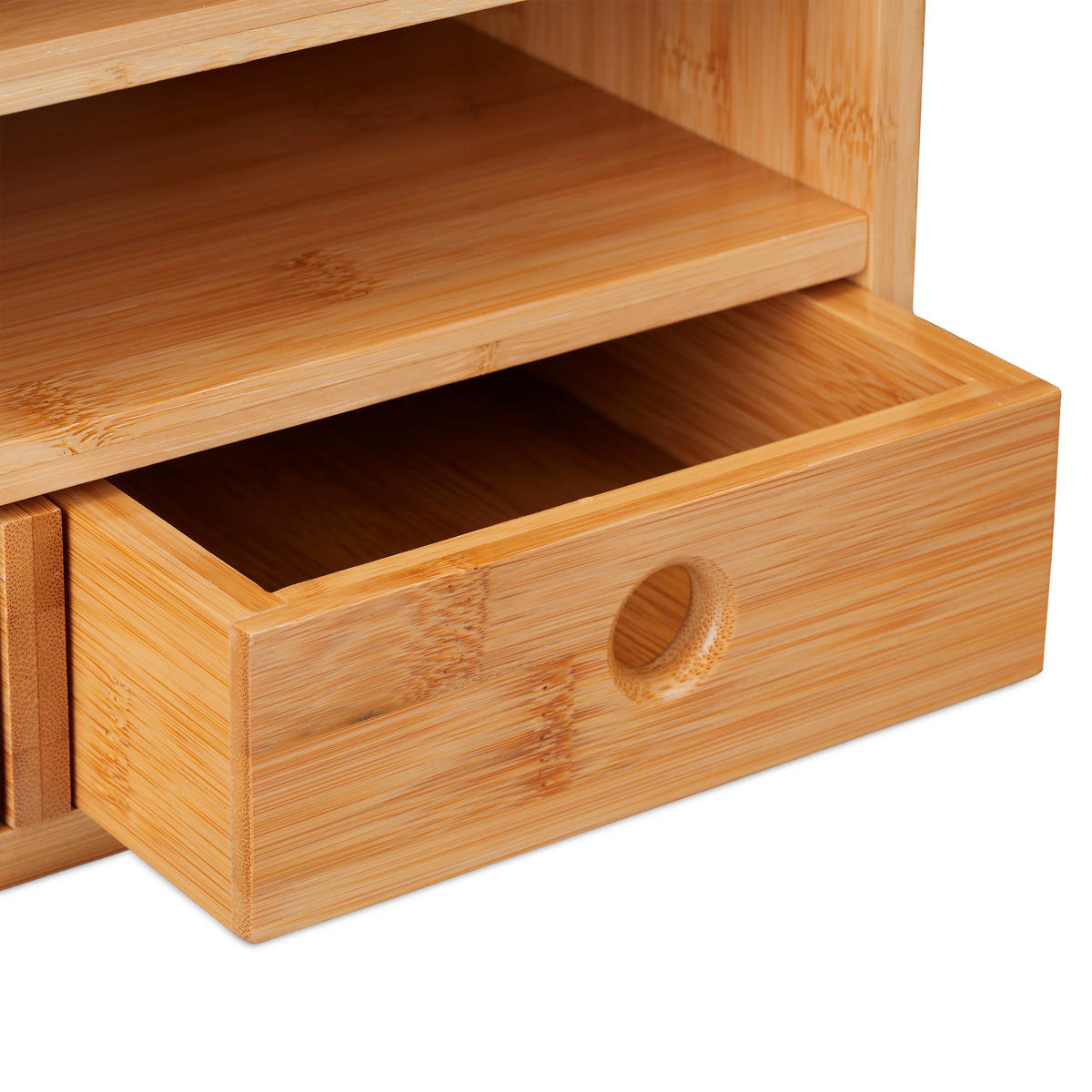 SCHREIBTISCH-ORGANIZER - Hellbraun, Holz/Holzwerkstoff (24/33/26.5cm) - Relaxdays