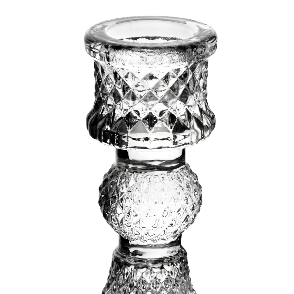 KERZENHALTER Patricia transparent 8/8/10.5 cm Glas - Transparent, Glas (8/10.5/8cm) - Mondex