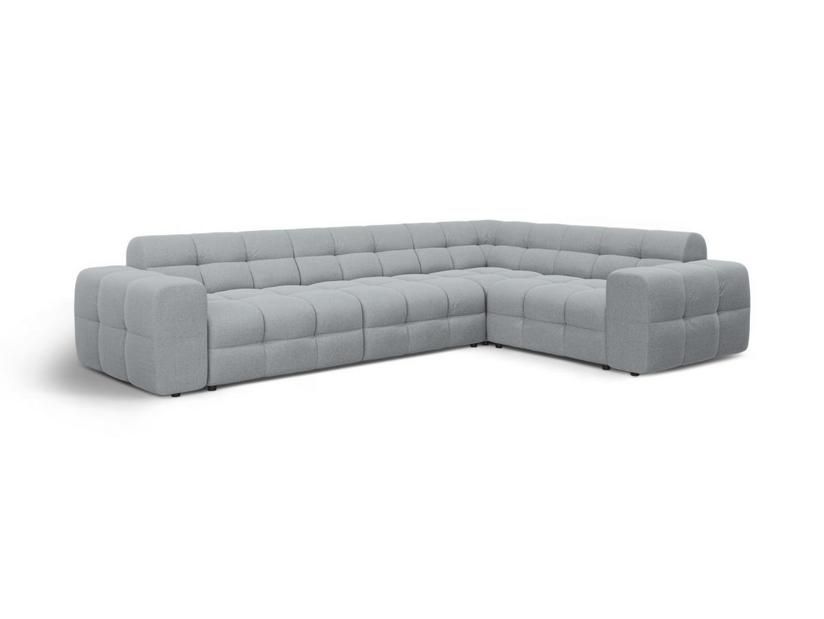 ECKSOFA rechts Kendal aus strukturiertem Stoff platin 6 Sitzplätze - Platinfarben, Textil (231/332cm) - Micadoni