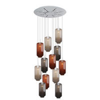 GALERIELEUCHTE Velo 12-flammig Mehrfarbig Ø 18cm - Multicolor/Weiß, Glas (18/18/33cm) - s.luce