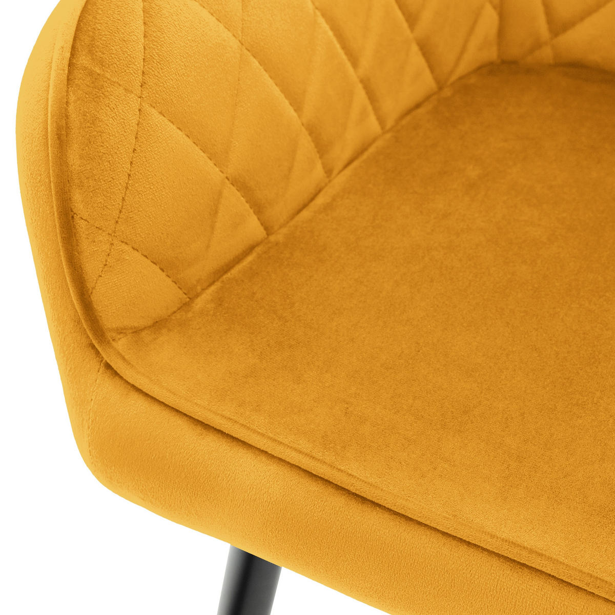 ESSZIMMERSTUHL Samt Gelb 2er Set - Gelb, Textil (60/80/63cm) - ML-DESIGN