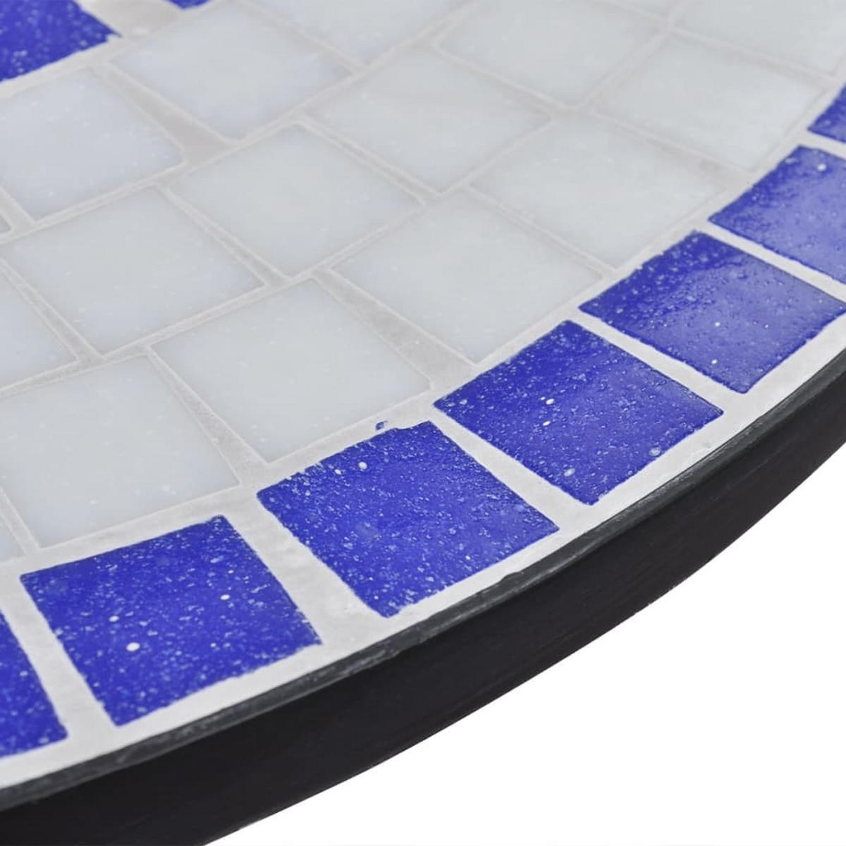 BISTROTISCH Blau Und Weiss 60 Cm Mosaik - Blau, Keramik (60/60/70cm) - vidaXL