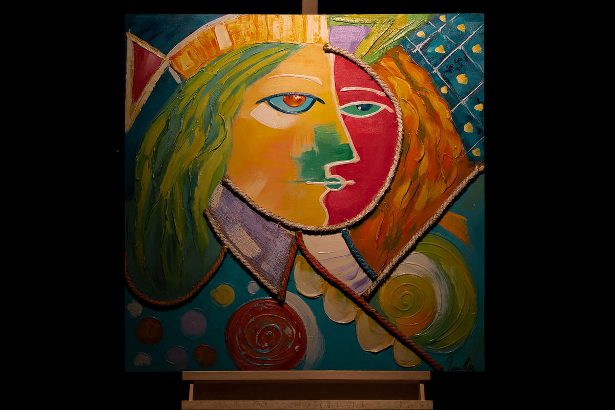 ACRYLBILD HANDGEMALT 80/80 cm - Multicolor, Holz/Textil (80/80cm) - KUNSTLOFT