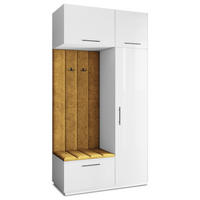 GARDEROBENSCHRANK REMA 120/240/60 cm Modern Garderobe-Set Weiß - Gelb/Weiß, Holzwerkstoff (120/240/60cm) - MASSENO
