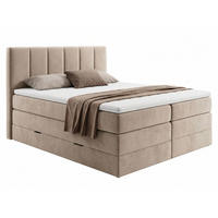 BOXSPRINGBETT Star Max - 180x200 - beige (Paros 02) - Beige/Schwarz, Holz/Holzwerkstoff (180/200cm) - Sofnet
