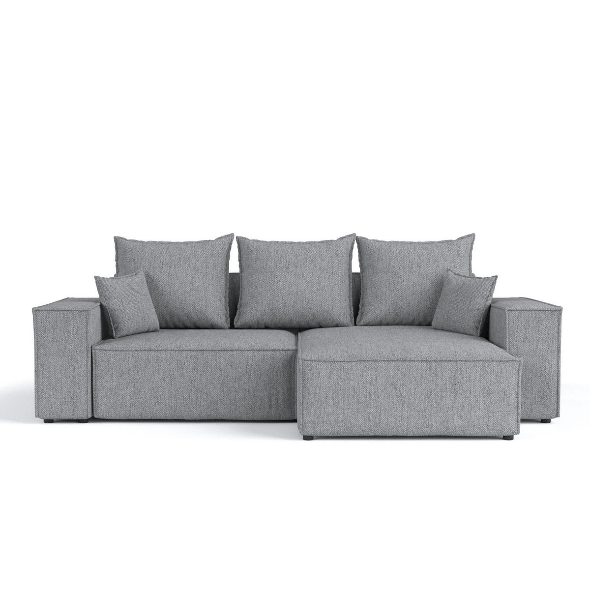 ECKSOFA SENSO mit Schlaffunktion Grau im Neve Stoff - Schwarz/Grau, Holz/Holzwerkstoff (255/148cm) - AltaBeds