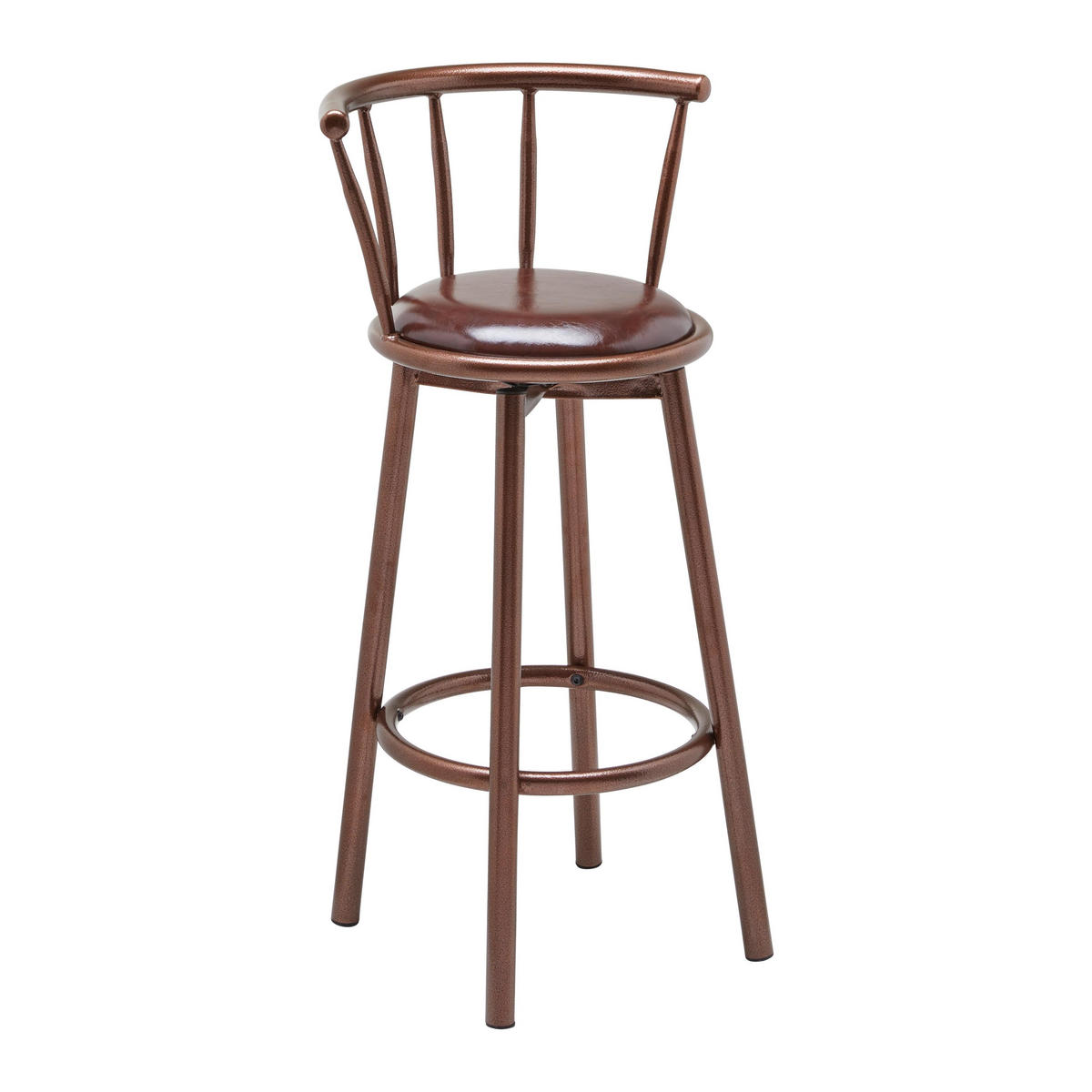 BARHOCKER-SET Fabio Braun Lederlook Gepolstert - Braun, Holz (43/96/52cm) - Bessagi Home