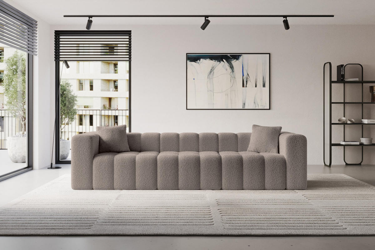 POHOVKA 3-MÍSTNÁ DONY-3 315x90x71 cm Hnědá Buklé - černá/hnědá, kompozitní dřevo/textil (315/71/90cm) - ALTDECOR