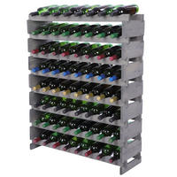 WEINREGAL VINOTECA FLEX PRO HxBxT 107x84x28cm 68 Flaschen auf 8 Ebenen Grau - Grau, Holz (84/107/28cm) - PROREGAL