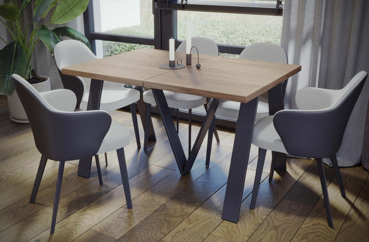 ESSTISCH XXL Lungo ausziehbar 130-405/90/75 cm - Eiche Bianco, Holzwerkstoff (130/90/75cm) - Endo-Moebel