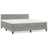 BOXSPRINGBETT 160/200 Cm Grau Samt - Grau, Textil (160/203cm) - vidaXL