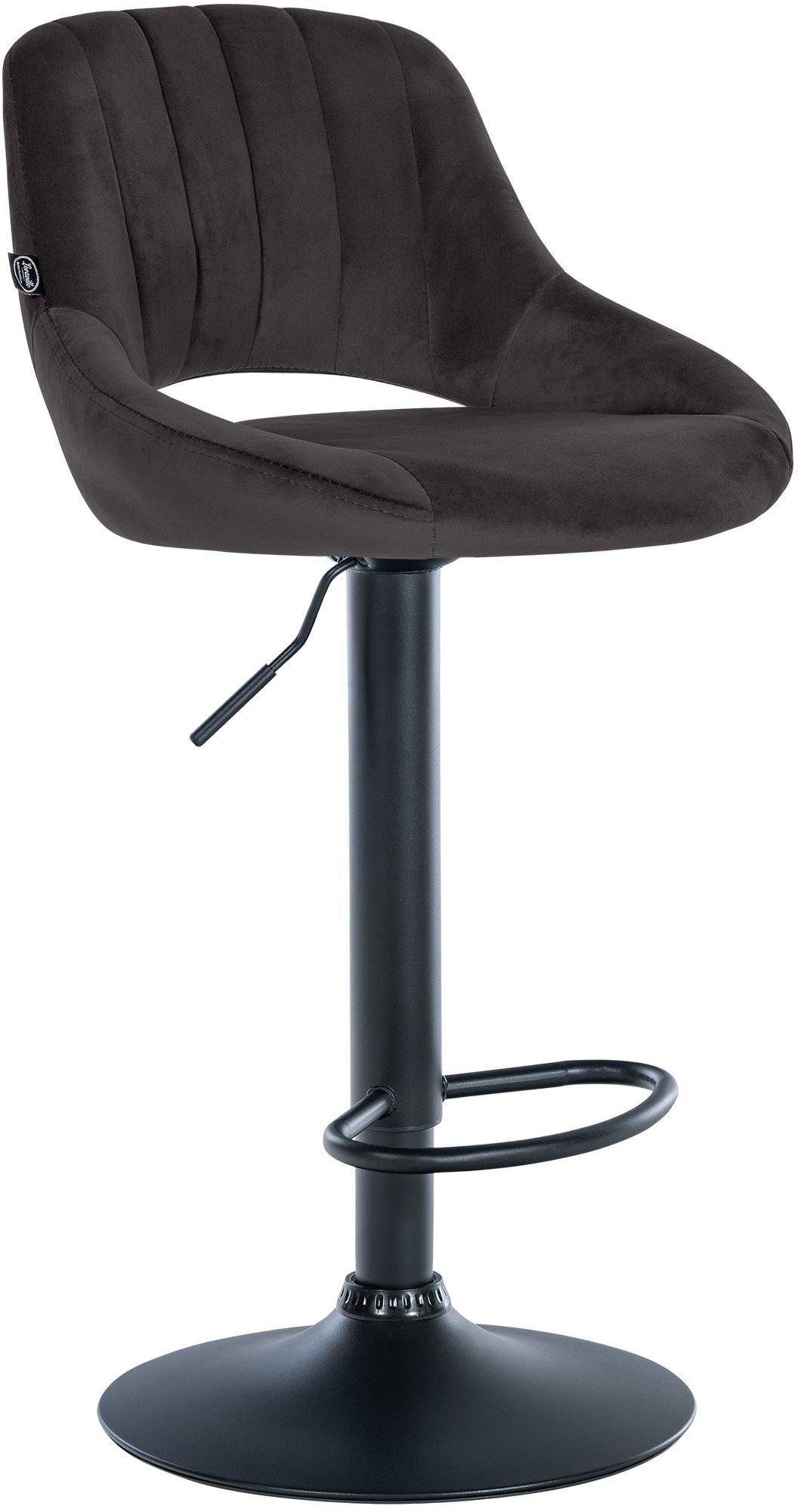 BARHOCKER Samt Schwarz - Schwarz, Textil/Metall (47/85/48cm) - CLP